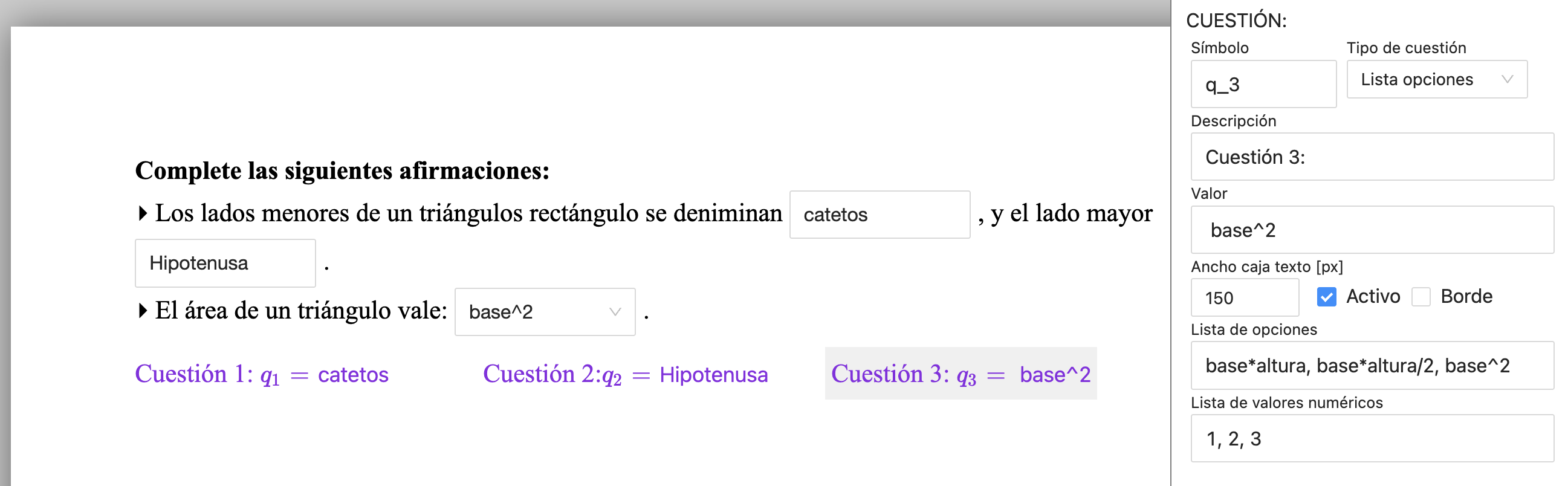 Solución cuestión